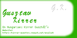 gusztav kirrer business card